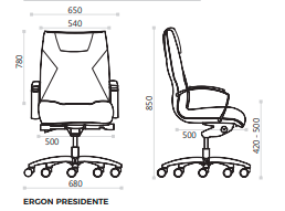 Cadeira Ergon Presidente com Base Giratória 