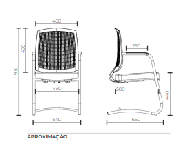 Cadeira Unik Light Aproximação com Base Cromada