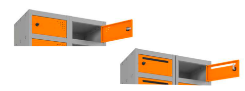 Armário Porta Objeto Pandin 40 Portas Laranja Picasso com Pitão para Cadeado - 1380 x 400 x 1930 mm