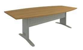 Mesa Para Reunião Semi-Oval Com Painel De Aço Da Linha Impéria Premium 18 Mm - Larg.180 X Prof. 90 X Alt. 74 CM