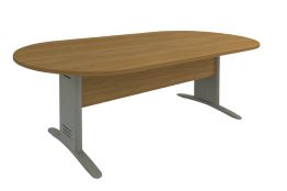 Mesa Para Reunião Oval 18 Mm com Painel de Madeira da Linha Impéria Premium 160 x 90 x 74 Cm