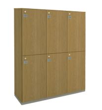 Armário Roupeiro Locker Guarda Volumes de Madeira na Cor Preta com 6 Portas Simples Impéria Premium 18 Mm - 120 X 42 x 160 Cm