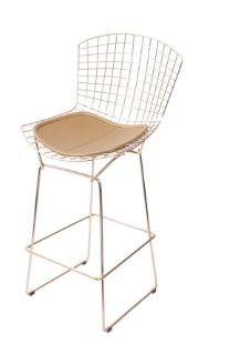 Banqueta Bertoia Cobre Com Almofada Cobre