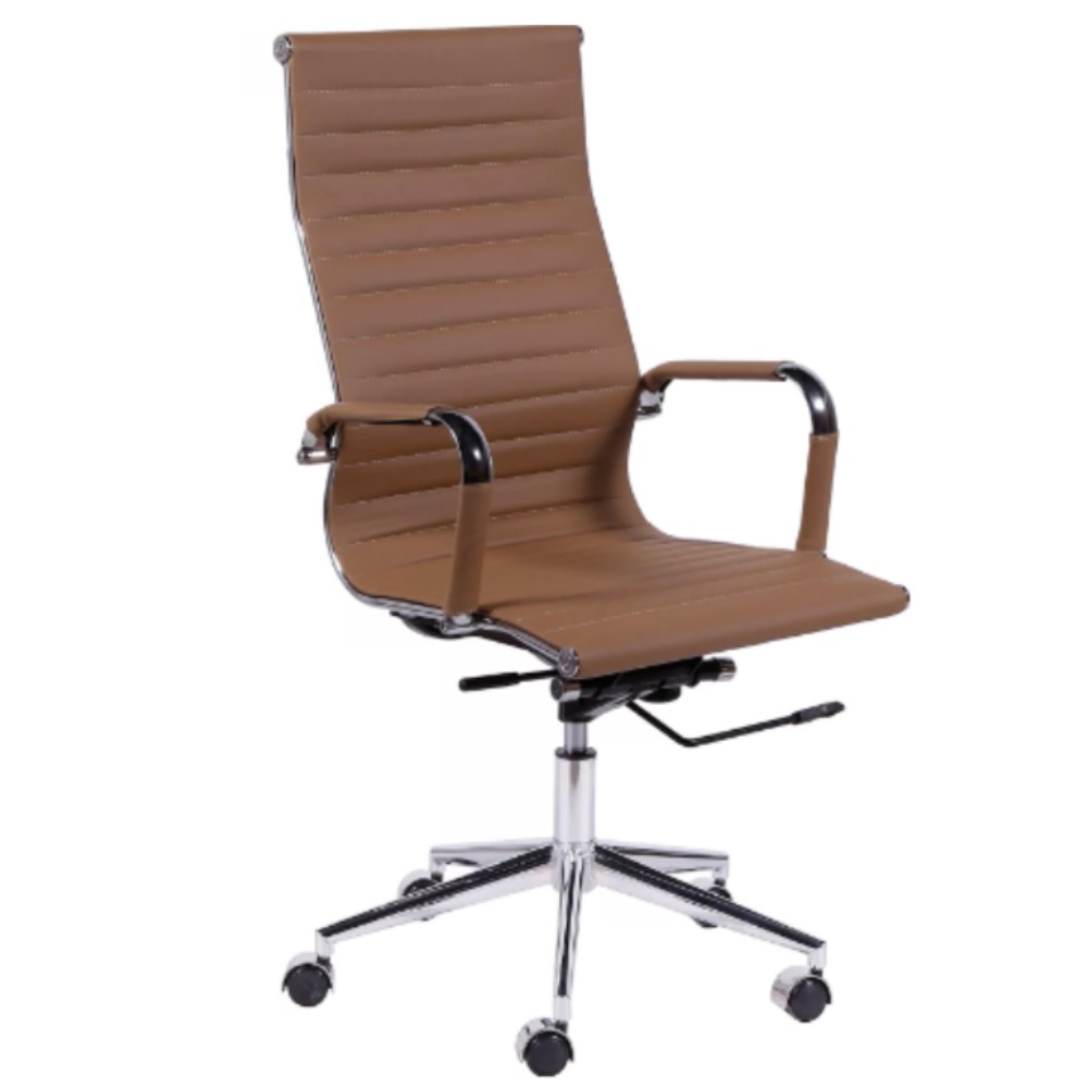 Cadeira Skylux Esteirinha Presidente - Base Giratória Cromada - Oferta *Caramelo M33728P