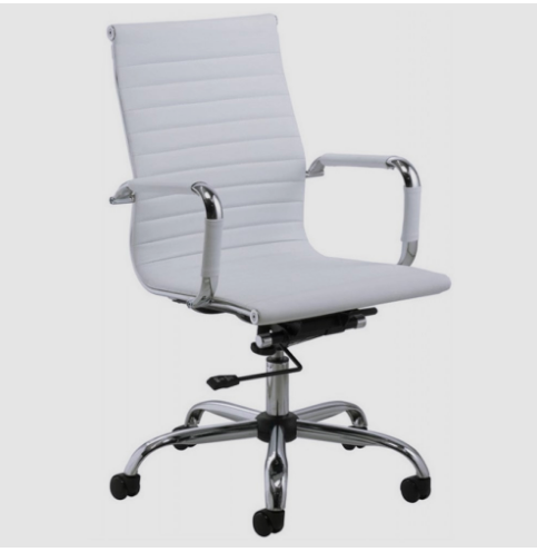 Cadeira Skylux Esteirinha Diretor - Base Giratória Cromada - Oferta *Branco M33728D