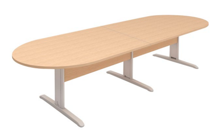 Mesa para Reunião Oval Bipartida com 10 Lugares 3000 x 1100 x 740 mm - Romanzza Plus 25 mm