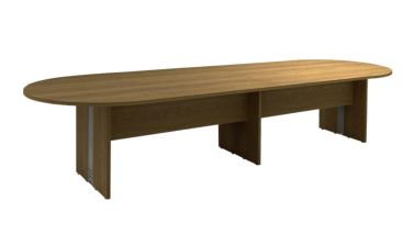 Mesa Para Reunião Oval Bipartida Com 10 Lugares 3000 X 1100 X 740 Mm - Attuale | Impéria Premium 25 Mm