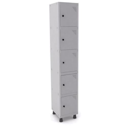 Roupeiro De Aço Pandin 5 Portas Cor Cinza 345 X 400 X 1930 Mm