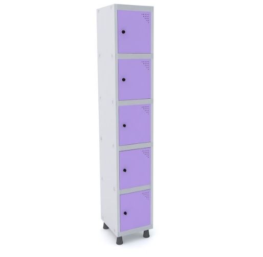 Roupeiro de Aço Pandin 5 Portas Cor Lilás 345 x 400 x 1930 mm