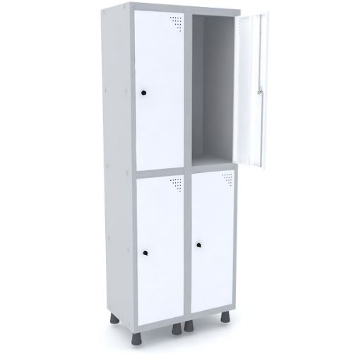 Roupeiro de Aço Pandin 4 Portas Cor Branco 690 x 400 x 1930 mm