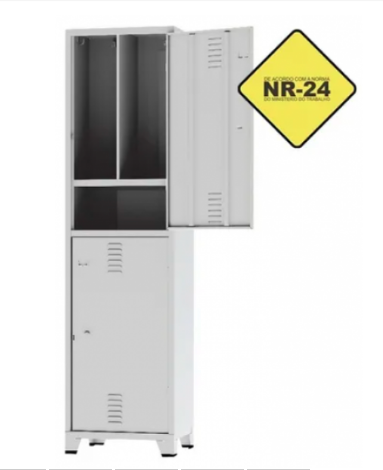 Roupeiro De Aço Insalubre 2 Portas Chapa 22 Divisão Sapateira (Grp-02 Ins)